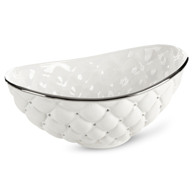 Dekoratívna misa ADORE 01 biela / strieborná