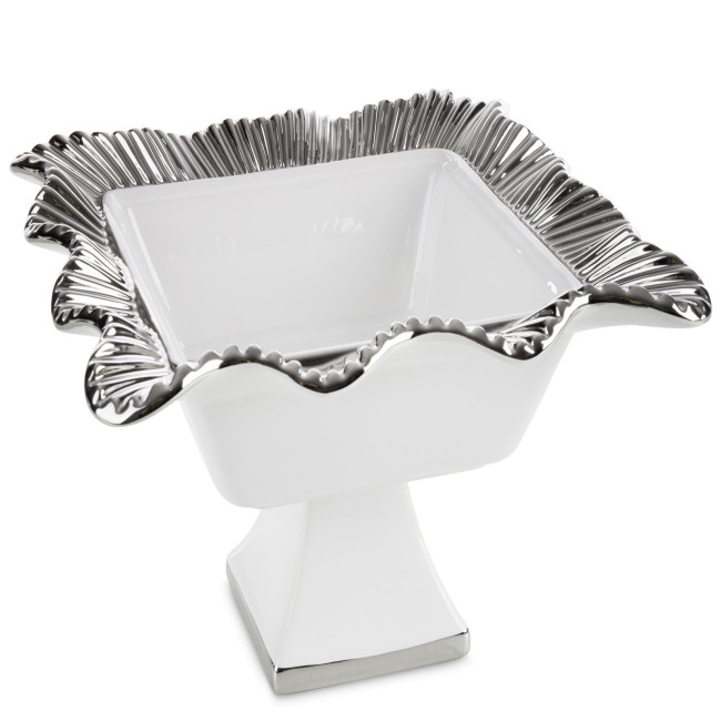 Dekoratívna misa BETSY 02 biela / strieborná