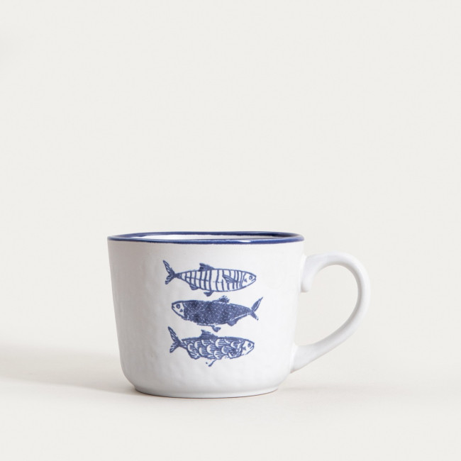 Hrnček NILGI biely / modrý 773808 400 ml