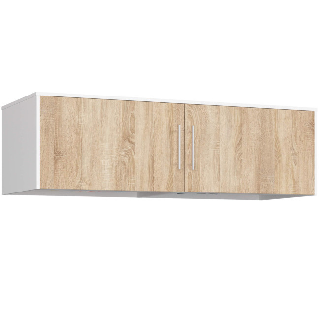 Nadstavec na skriňu S 150 biely / dub sonoma