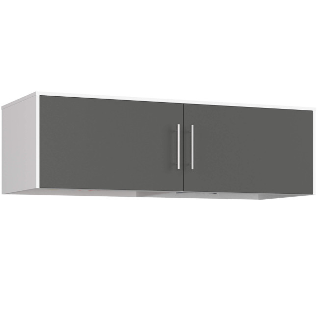 Nadstavec na skriňu S 150 biely / sivý