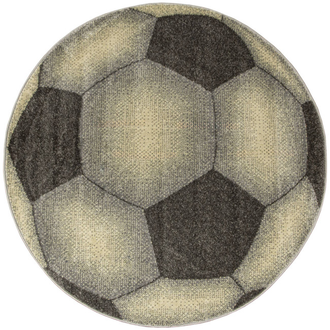 Levně Koberec Lima G758A Football, grafitový / žlutý kruh
