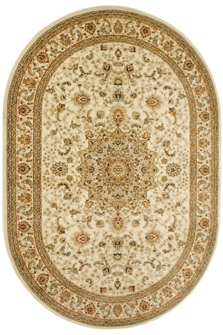 Levně Koberec Super Rose D373A Ornament světle béžový / krémový ovál