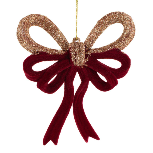 Vianočná ozdoba 422 bordová / šampanské (6 ks)
