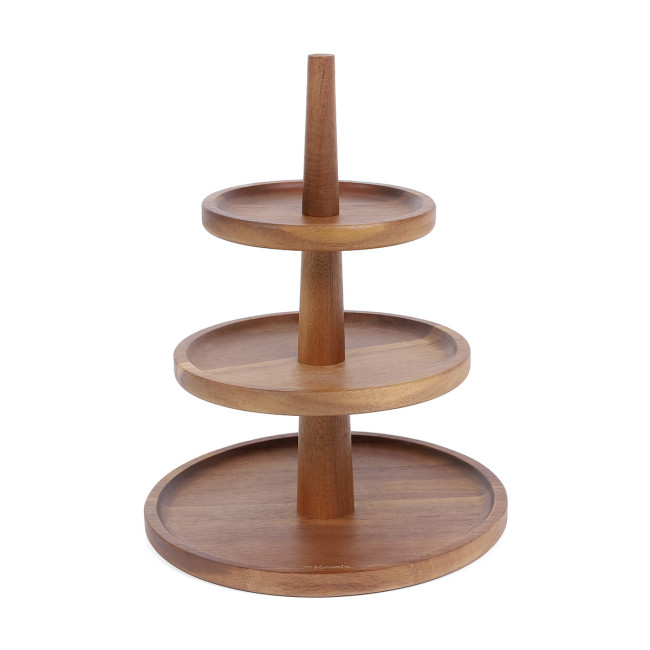 Podnos ACACIA trojposchodový čierny 838687