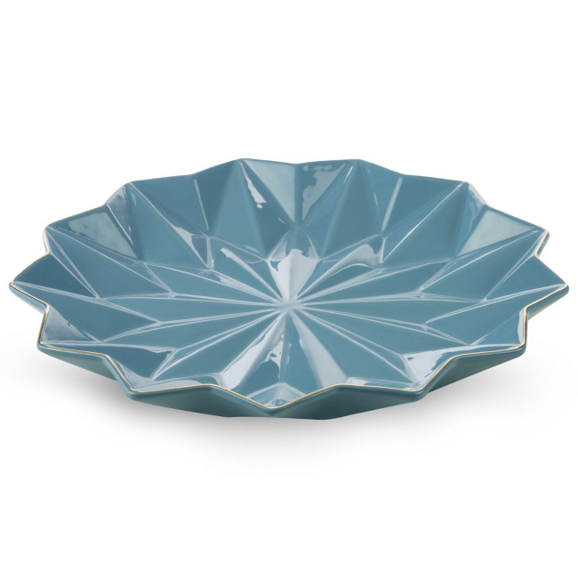 Dekoratívny tanier ALANI2 01 modrý / zlatý