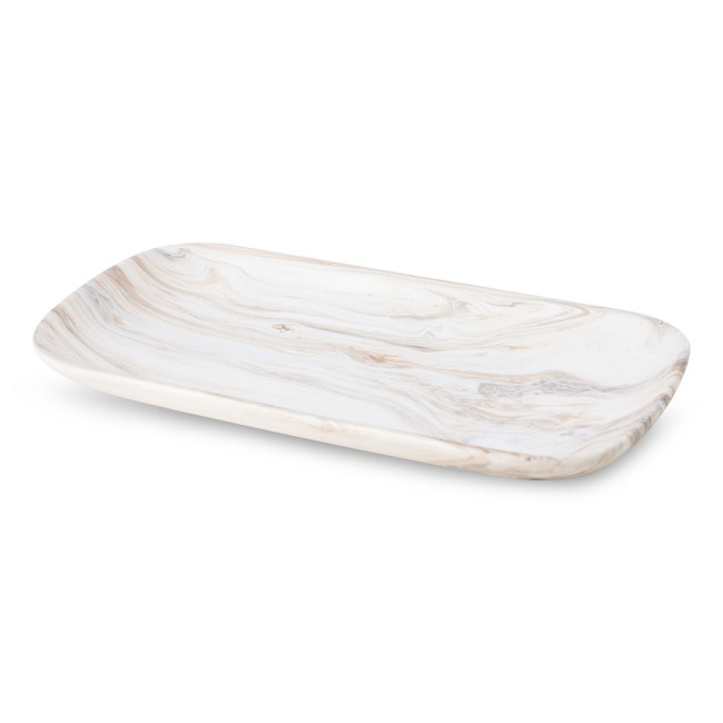 Dekoračný tanier ASLI 01 biely / béžový