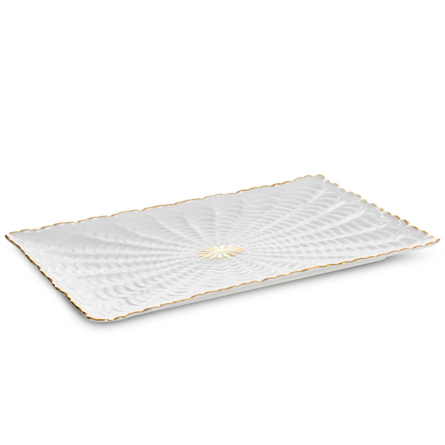 Dekoratívny podnos GAIA 02 krémový / zlatý