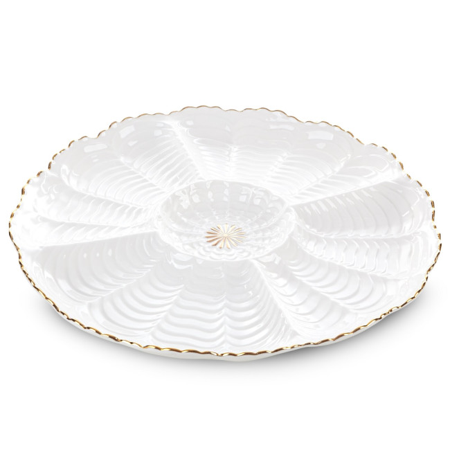 Servírovací tanier GAIA 06 krémový / zlatý