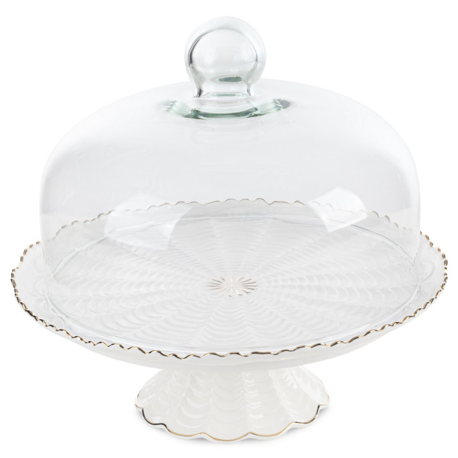 Servírovací podnos s vekom GAIA 08 krémový / zlatý