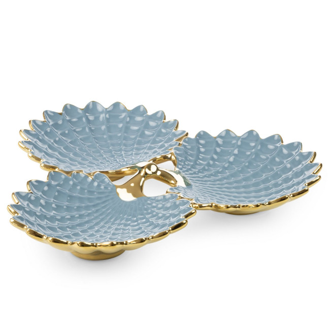 Dekoračný podnos HIRAL 3 01 modrý / zlatý