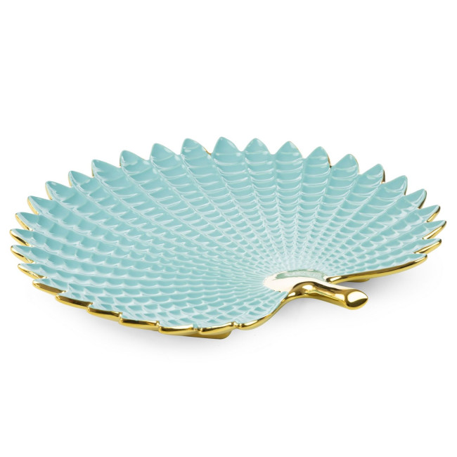 Dekoračný podnos HIRAL 4 03 svetlomodrý / zlatý