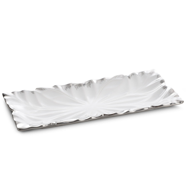 Dekoratívny podnos NIRA 02 biely / strieborný