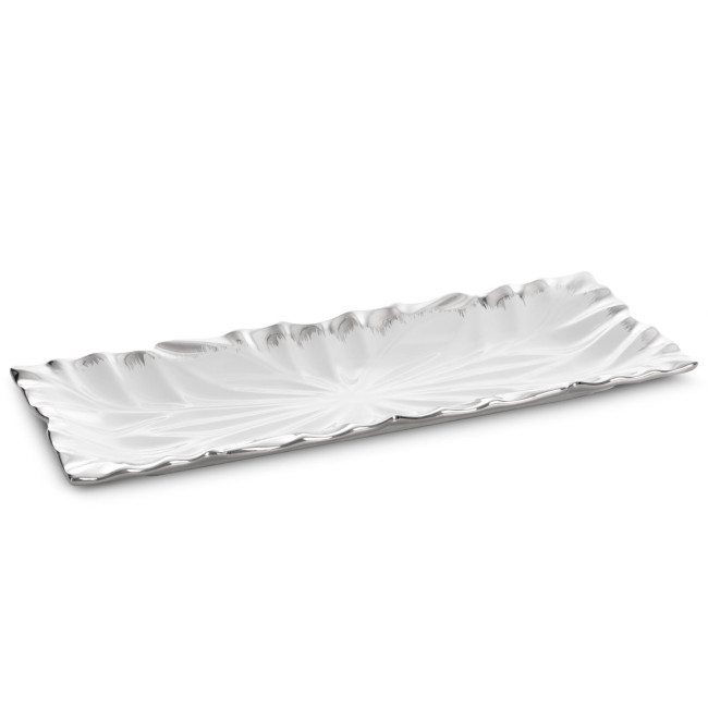 Dekoratívny podnos NIRA 03 biely / strieborný