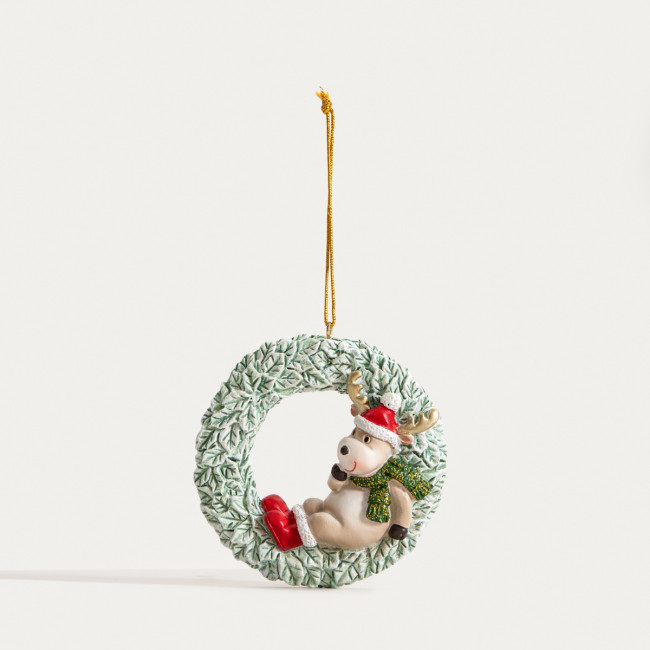 Závesná vianočná dekorácia RENMO so sobom 753817