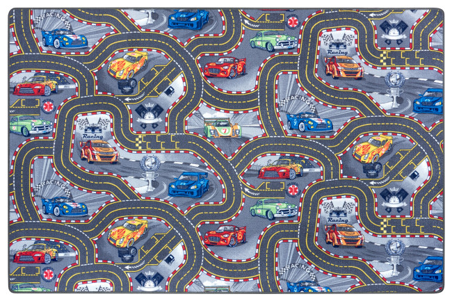 Koberec Hanse Home Play Race Track sivý / viacfarebný