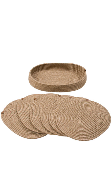 Podložka pod tanier s košíkom RATTAN béžová (6 ks)
