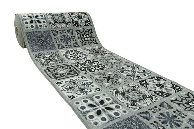 Protišmykový behúň Patchwork - sivý