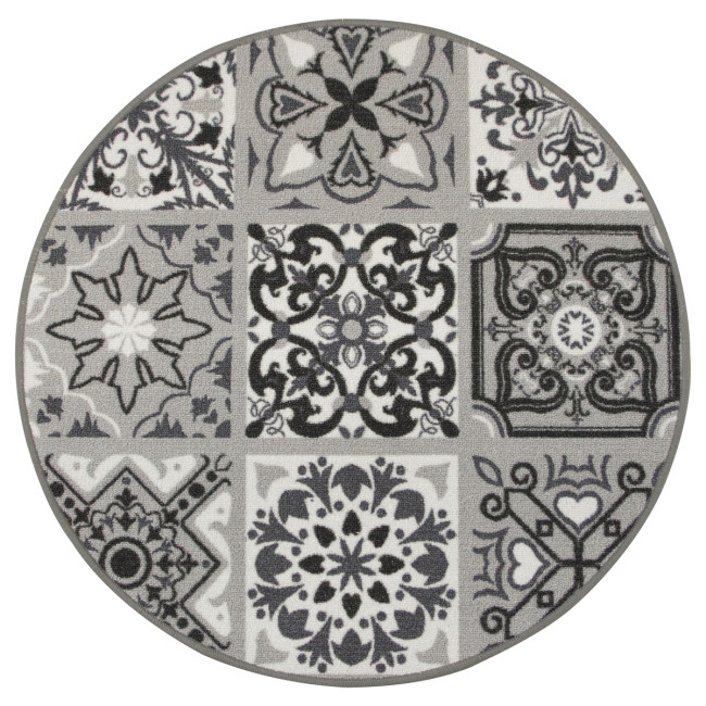 Protišmykový koberec Patchwork sivý