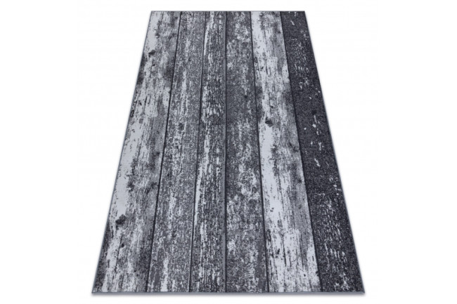 Protišmykový koberec WOOD drevo, dosky - sivý