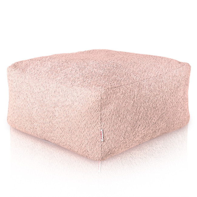 Levně Podnožka Boucle pudrově růžová kostka