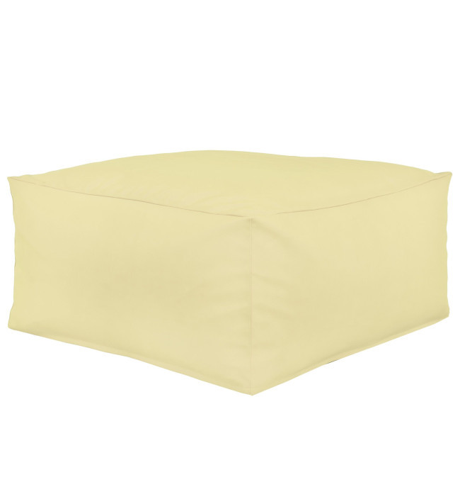 Taburetka krémová kocka ekokoža