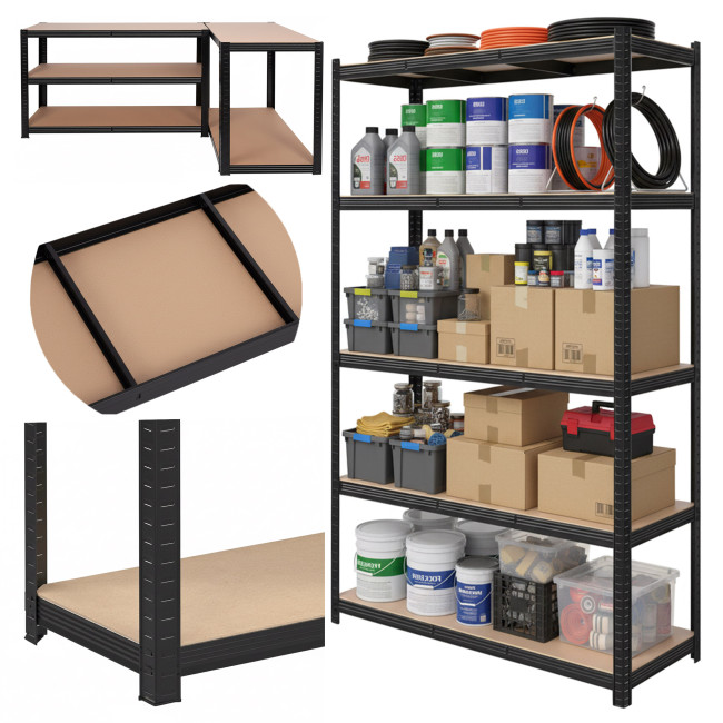 Regál 205x120x45 cm čierny