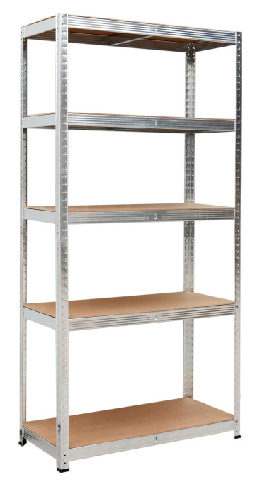 Regál 180x90x30 cm strieborný