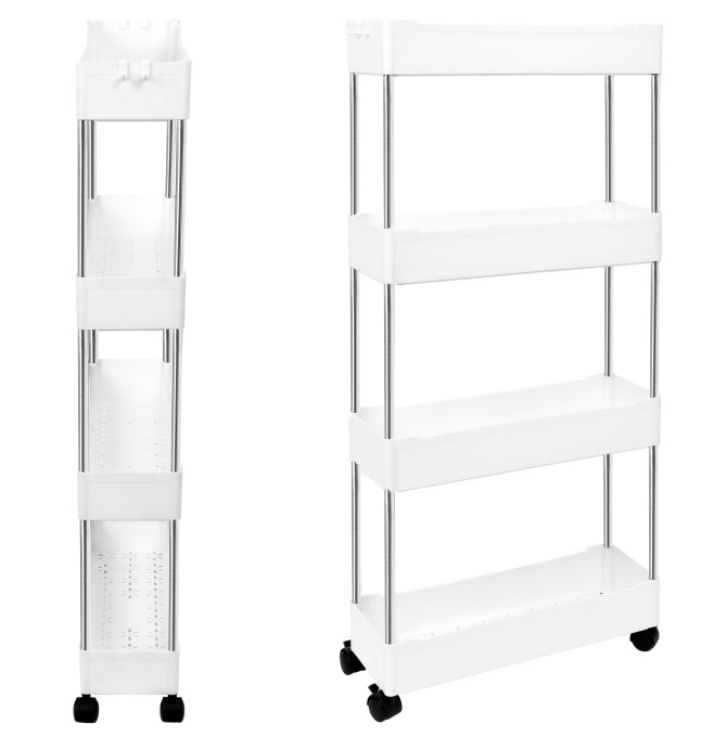 Pojazdný regál FALKEN biely