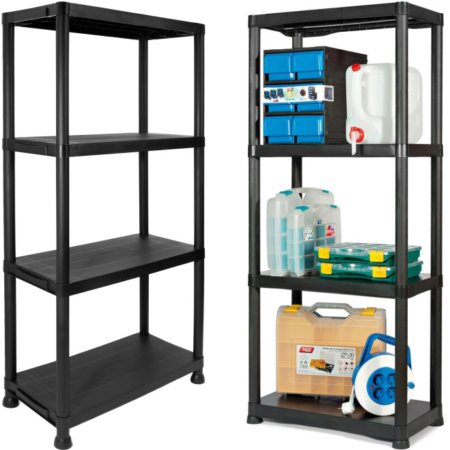 Plastový regál IRVING 131x61x31 cm čierny