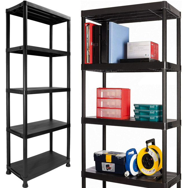 Plastový regál IRVING 171x61x31 cm čierny