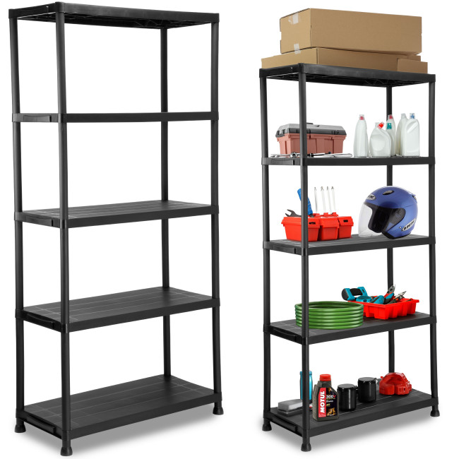 Plastový regál MAXER 180x90x40 cm čierny