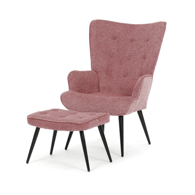 Levně Křeslo růžové s podnožkou AK-303 PINK2