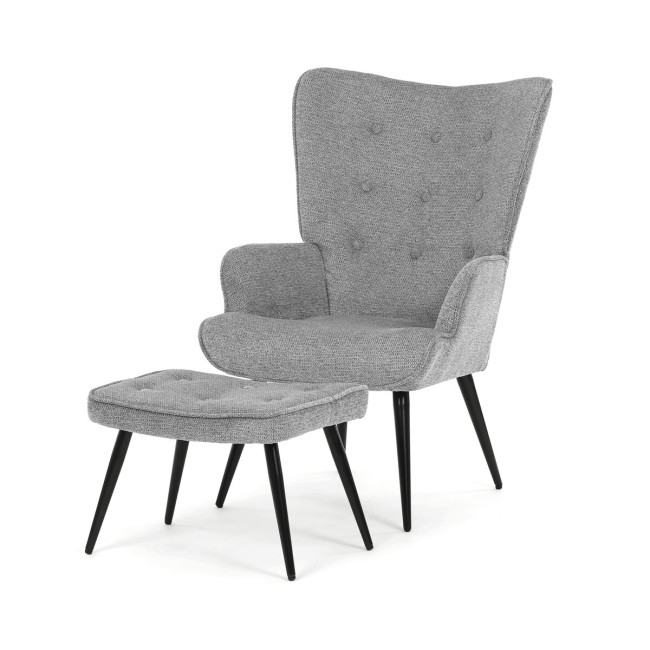 Levně Křeslo šedé s podnožkou AK-303 GREY2
