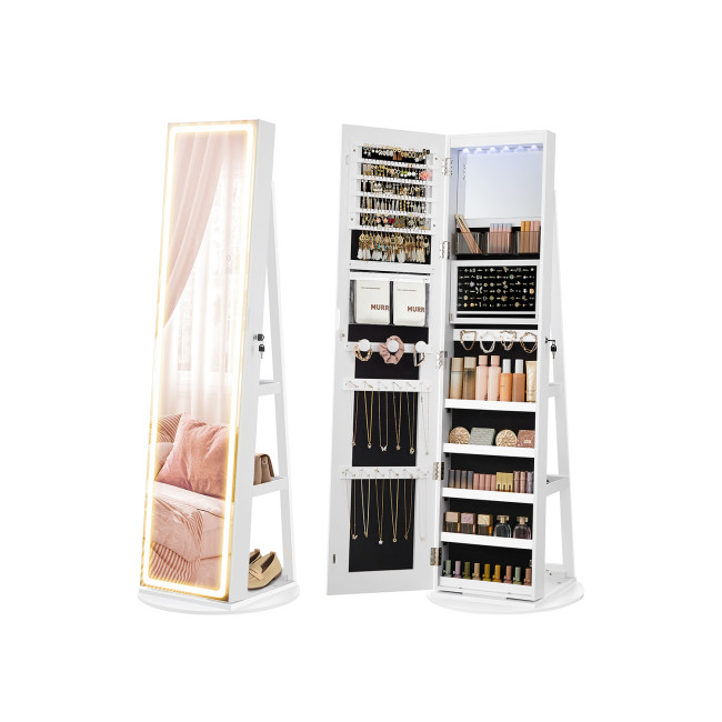 Šperkovnica so zrkadlom a LED osvetlením JJC008W03