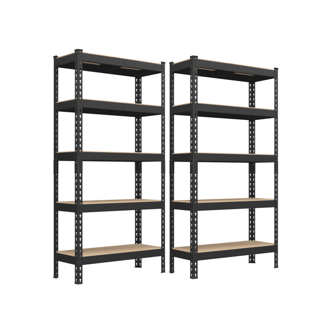 Set 2 regálov 75x150x30 cm GLR302B01 čierny