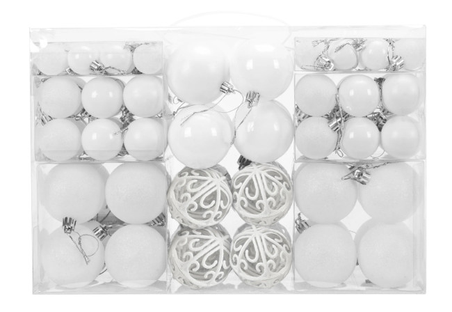 Vianočné guľky - biele 300895B (100ks)