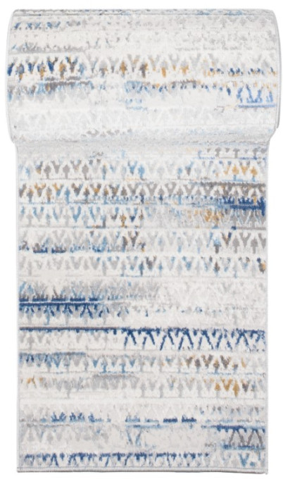 Behúň PORTLAND G494B biely / tmavomodrý