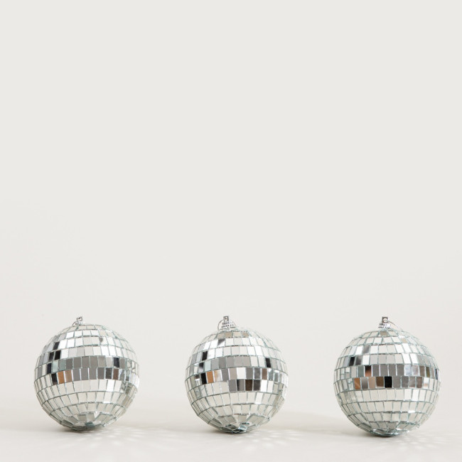Závesná vianočná dekorácia DISCO strieborná 754104 (3 ks)
