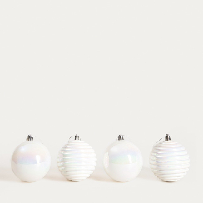 Závesná vianočná dekoráciá GEMMA biela 754968 (4 ks)