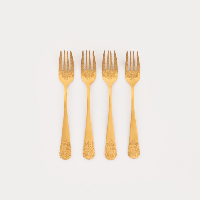 Súprava dezertných vidličiek REGALIA zlatá (4ks) 763786