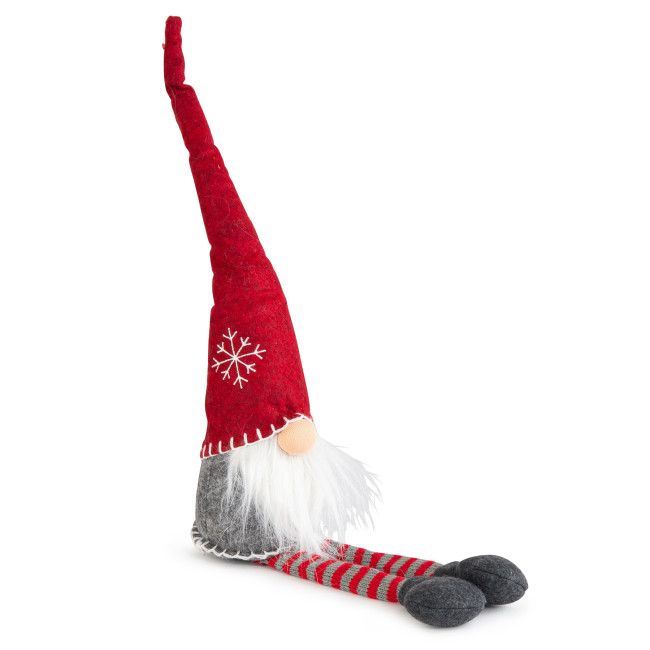 Vianočný škriatok NICK sediaci, s červenou čiapkou 945216