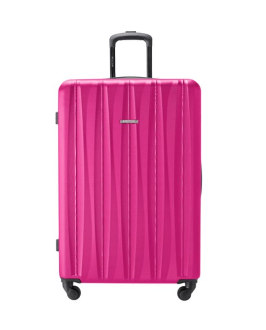 Veľký ružový kufor Bali s drážkami