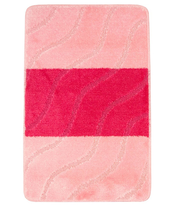 Kúpeľňový koberček FIORI ružový, pruhy / vlny