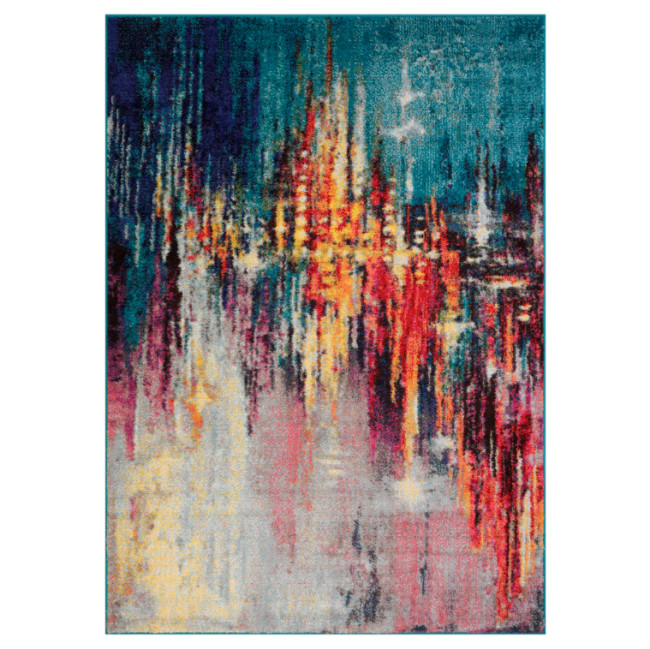 Koberec Salsa 9802A svetlosivý / tmavotyrkysový