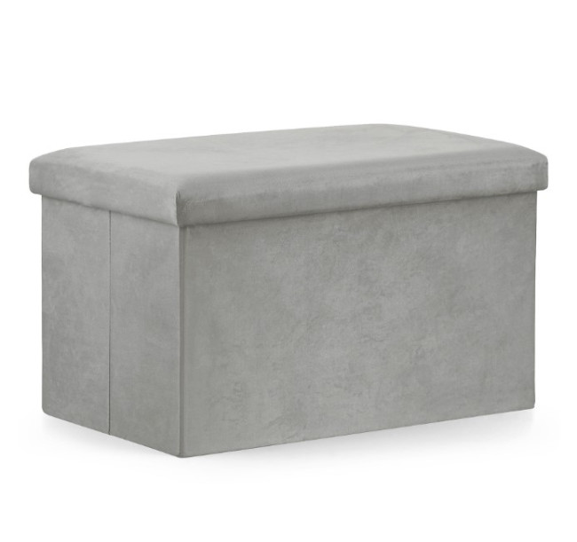 Skladacia taburetka sivá XL zamat sivá