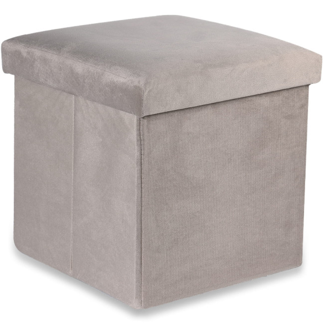 Skladacia taburetka M zamatová, béžová