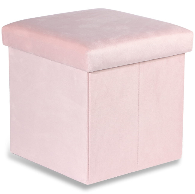 Skladacia taburetka M zamatová, ružová