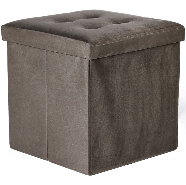 Skladacia taburetka L zamatová, hnedá