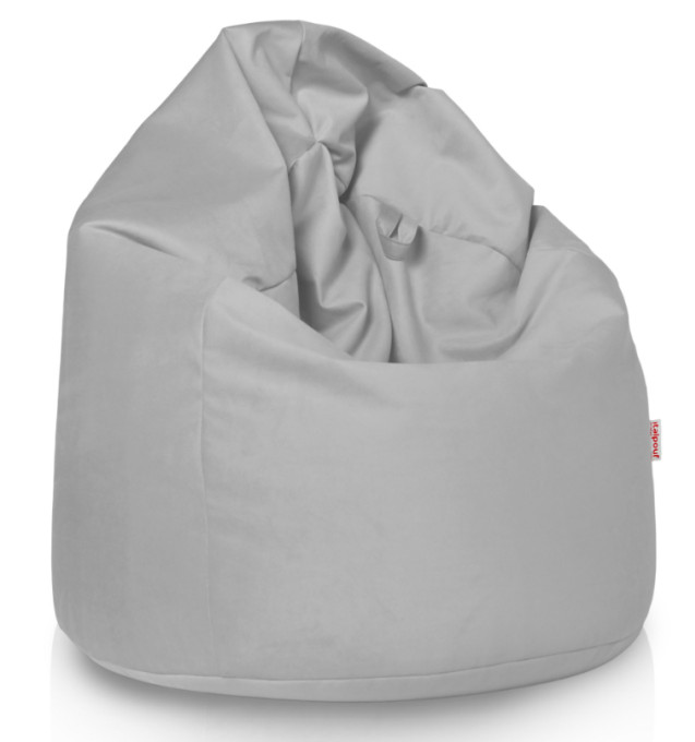 Plyšový sedací vak SAKO svetlosivý